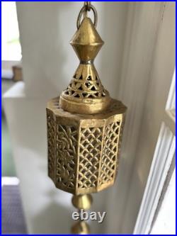 Moroccan Hanging Metal Lanterns Set of 9 Vintage Style Decor-very Rare Find