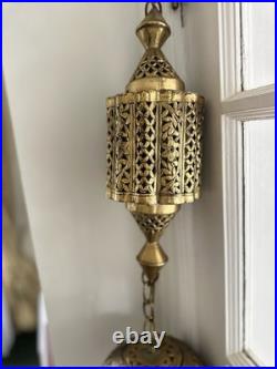 Moroccan Hanging Metal Lanterns Set of 9 Vintage Style Decor-very Rare Find