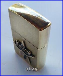 NIB Very Rare Vtg Zippo 1990s MARLBORO Longhorn Star BRASS LIGHTER Engraved MOM