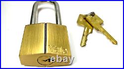 NOS Yale Eaton Brass Padlock with 2 keys Long Shackle 4.5 115mm Vintage Very Rare