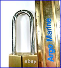 NOS Yale Eaton Brass Padlock with 2 keys Long Shackle 4.5 115mm Vintage Very Rare