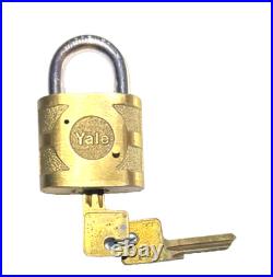NOS Yale Super Pin Tumbler Brass Padlock with 2 BLANK keys Vintage Very Rare Opp