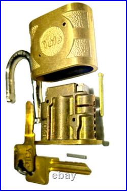 NOS Yale Super Pin Tumbler Brass Padlock with 2 BLANK keys Vintage Very Rare Opp