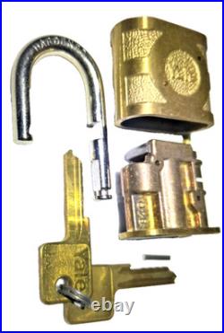 NOS Yale Super Pin Tumbler Brass Padlock with 2 BLANK keys Vintage Very Rare Opp