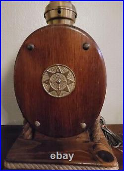 Nautical Lamp vintage 1940 Pulley Block Rope Accent Lamp Ship Very Rare Captain