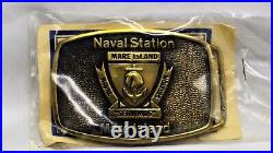 Naval Station Mare Island MINSY Civilian Clothes Brass Belt Buckle VERY RARE