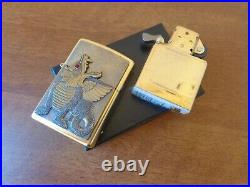 New Very Rare 2003 Special Edition Brass Zippo 3d Dragon Red Eye Plate Emblem