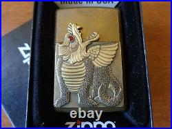 New Very Rare 2006 Limited Edition Zippo 3d Dragon Red Eye Brass Plate Emblem