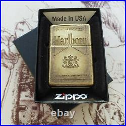 New Very Rare 2020 Zippo Marlboro Antique Brass Lighter