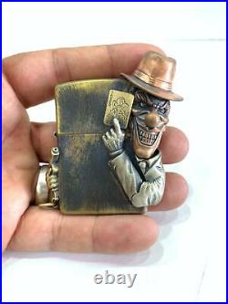 New Very Rare 3D The Joker Zippo Lighter Collectible Style Vintage Lighter Brass