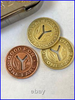 New York City 1953 Small Subway Tokens VERY RARE COPPER NOT BRASS