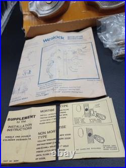 New in Box Westlock Front Door Knob Set Mid Century Brass Hardware Very Rare