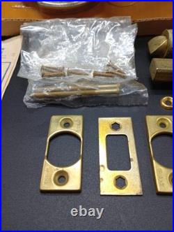 New in Box Westlock Front Door Knob Set Mid Century Brass Hardware Very Rare