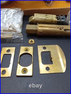 New in Box Westlock Front Door Knob Set Mid Century Brass Hardware Very Rare