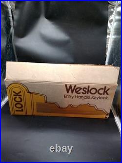 New in Box Westlock Front Door Knob Set Mid Century Brass Hardware Very Rare