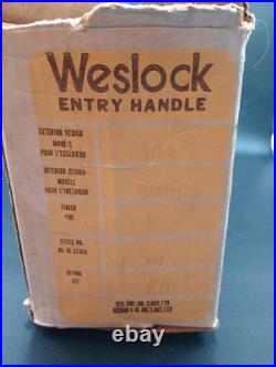 New in Box Westlock Front Door Knob Set Mid Century Brass Hardware Very Rare
