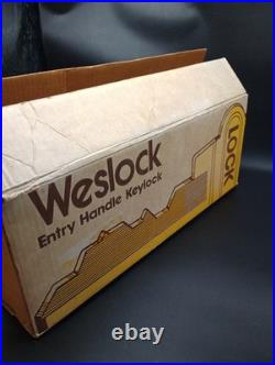 New in Box Westlock Front Door Knob Set Mid Century Brass Hardware Very Rare