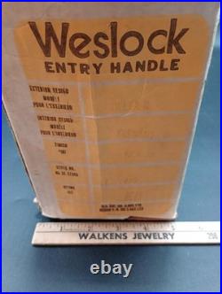 New in Box Westlock Front Door Knob Set Mid Century Brass Hardware Very Rare