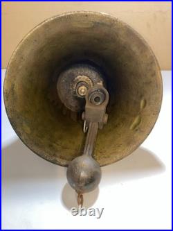 Old Antique Locomotive Bell 12in 45lb BRASS with Clapper Very Rare Very Nice
