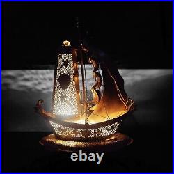 Old Unique Very Rare Vintage Brass Antique Beautiful Ship table lamp