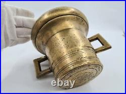 Old Very Rare Form large Dutch Brass Mortar with Pestle 4.1kg circa 1930s