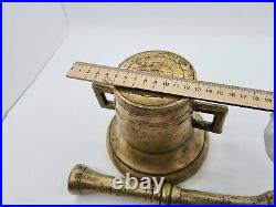 Old Very Rare Form large Dutch Brass Mortar with Pestle 4.1kg circa 1930s