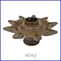 Original 1850's Old Antique Vintage Very Rare Brass Oil Lamp / Diya, Collectible