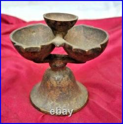 Original 1850's Old Antique Vintage Very Rare Brass Oil Lamp / Diya, Collectible