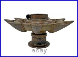 Original 1850's Old Antique Vintage Very Rare Brass Oil Lamp / Diya, Collectible
