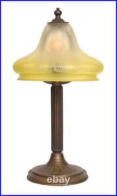 Original Art Nouveau Table Lamp KASTANIENALLEE Very Rare Glass 1910