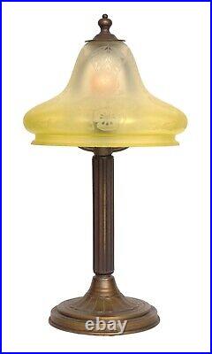 Original Art Nouveau Table Lamp KASTANIENALLEE Very Rare Glass 1910