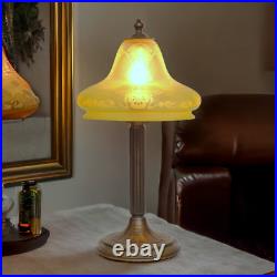 Original Art Nouveau Table Lamp KASTANIENALLEE Very Rare Glass 1910