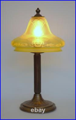 Original Art Nouveau Table Lamp KASTANIENALLEE Very Rare Glass 1910