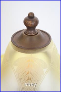 Original Art Nouveau Table Lamp KASTANIENALLEE Very Rare Glass 1910