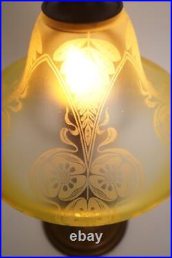 Original Art Nouveau Table Lamp KASTANIENALLEE Very Rare Glass 1910