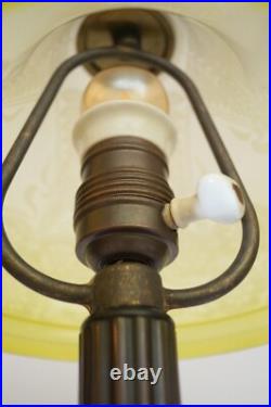 Original Art Nouveau Table Lamp KASTANIENALLEE Very Rare Glass 1910