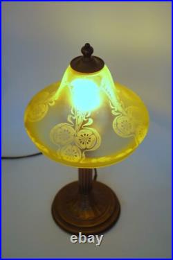 Original Art Nouveau Table Lamp KASTANIENALLEE Very Rare Glass 1910