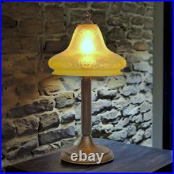 Original Art Nouveau Table Lamp KASTANIENALLEE Very Rare Glass 1910