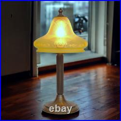 Original Art Nouveau Table Lamp KASTANIENALLEE Very Rare Glass 1910