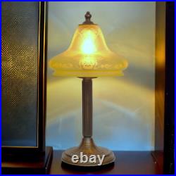 Original Art Nouveau Table Lamp KASTANIENALLEE Very Rare Glass 1910