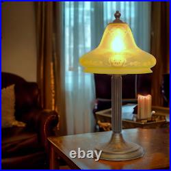 Original Art Nouveau Table Lamp KASTANIENALLEE Very Rare Glass 1910