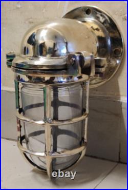 Original Brass Passage Way Light Ex Japanese Navy Blue 1pc Very Rare&old