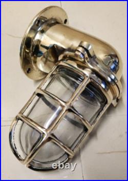 Original Brass Passage Way Light Ex Japanese Navy Blue 1pc Very Rare&old