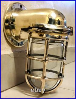 Original Brass Passage Way Light Ex Japanese Navy Blue 1pc Very Rare&old