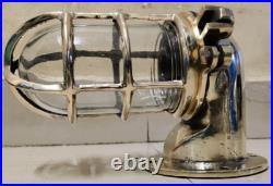 Original Brass Passage Way Light Ex Japanese Navy Blue 1pc Very Rare&old
