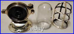 Original Brass Passage Way Light Ex Japanese Navy Blue 1pc Very Rare&old