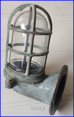 Original Brass Passage Way Light Ex Japanese Navy Blue 1pc Very Rare&old