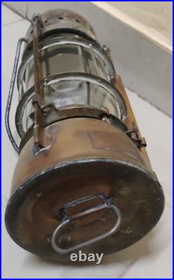 Original Marine Passenger Ship Brass&iron Kerosin Lamp 1 Pc. (very Rare&old)