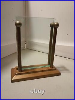 Original Very Rare Cubist Art Deco Brass Photo Stand Holder