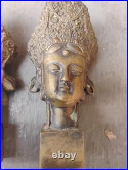 Pair Antique Oriental Stamp in bronze with Princess head motif. Very Rare, Asia